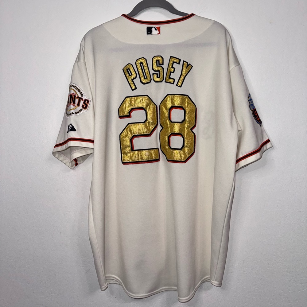 Majestic San Francisco Giants Buster Posey 2010 World Series Jersey 56 Gold
